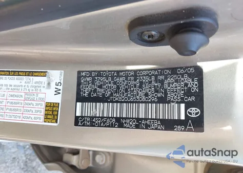 2005 Toyota Prius from USA, damaged, VIN JTDKB20U653080296